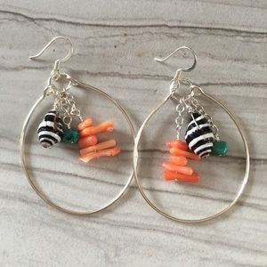 NWT Beach Jewelry - Coral With Stripe Shell (0411)